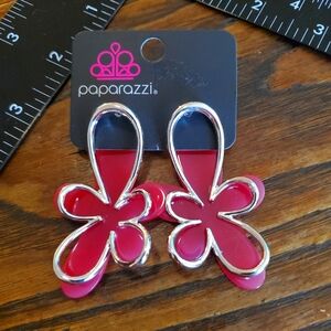 Paparazzi Pink Flower Earrings